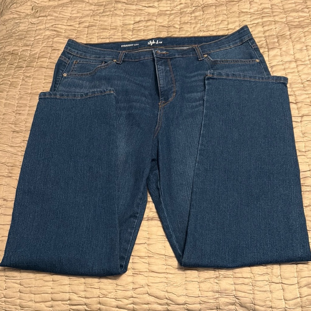 Style & Co. Women's Dark Blue Straight Leg Jeans